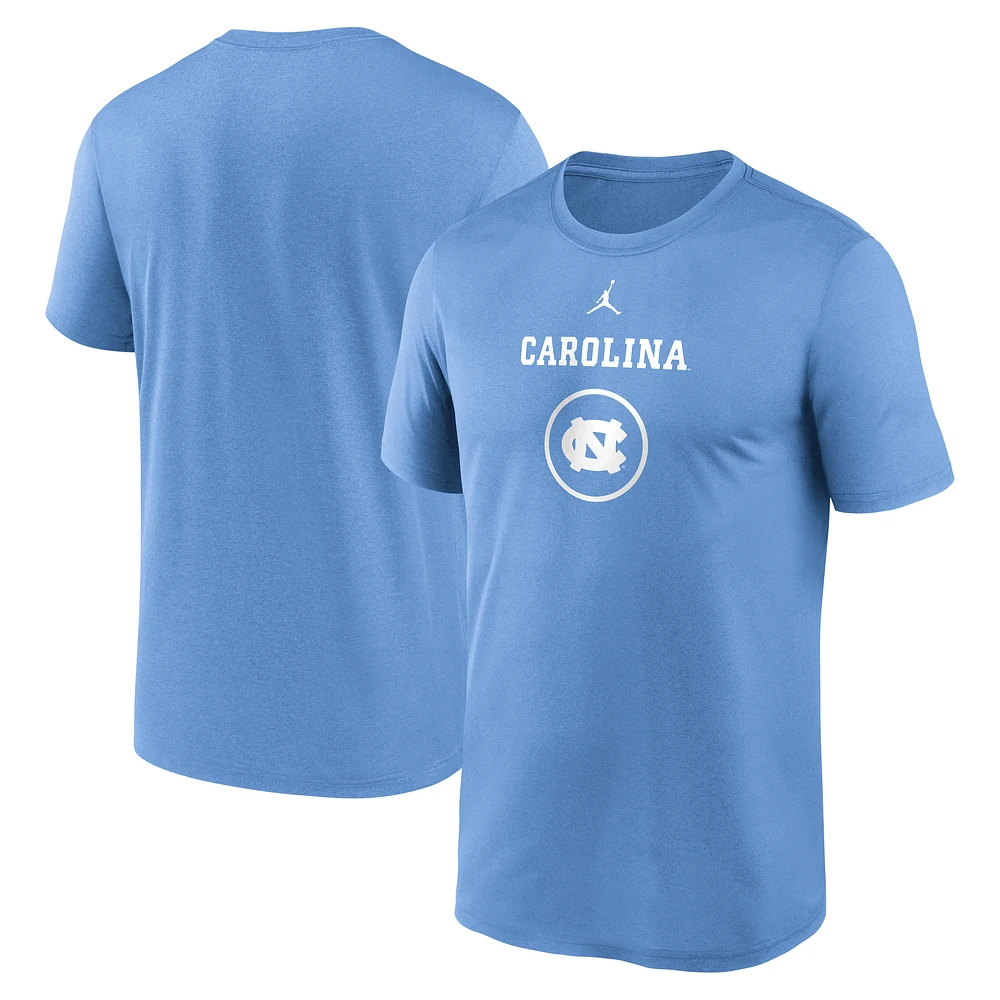 Men's Jordan Brand Carolina Blue North Tar Heels On-Court Basketball Legend Practice Performance T-Shirt