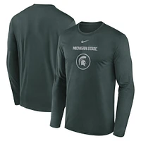 Men's Nike Green Michigan State Spartans 2024 On-Court Basketball Practice Legend Performance Long Sleeve T-Shirt