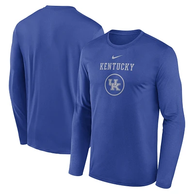 Men's Nike Royal Kentucky Wildcats 2024 On-Court Basketball Practice Legend Performance Long Sleeve T-Shirt