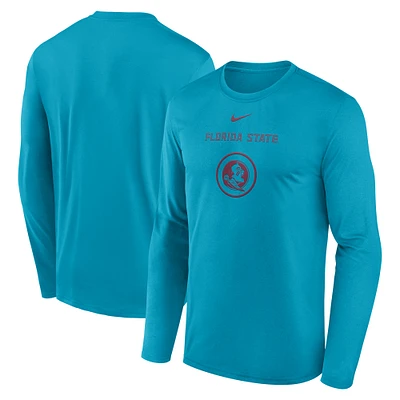 Men's Nike Turquoise Florida State Seminoles 2024 On-Court Basketball Practice Legend Performance Long Sleeve T-Shirt