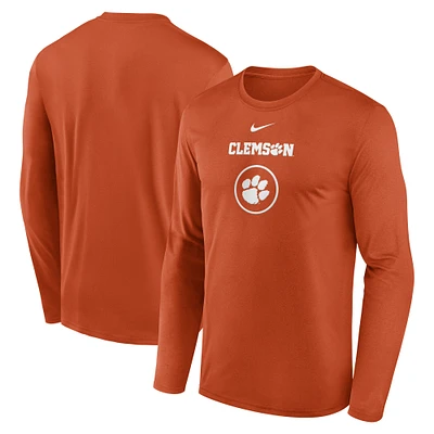 Men's Nike Orange Clemson Tigers 2024 On-Court Basketball Practice Legend Performance Long Sleeve T-Shirt