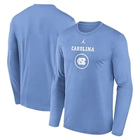 Men's Jordan Brand Carolina Blue North Tar Heels 2024 On-Court Basketball Practice Legend Performance Long Sleeve T-Shirt