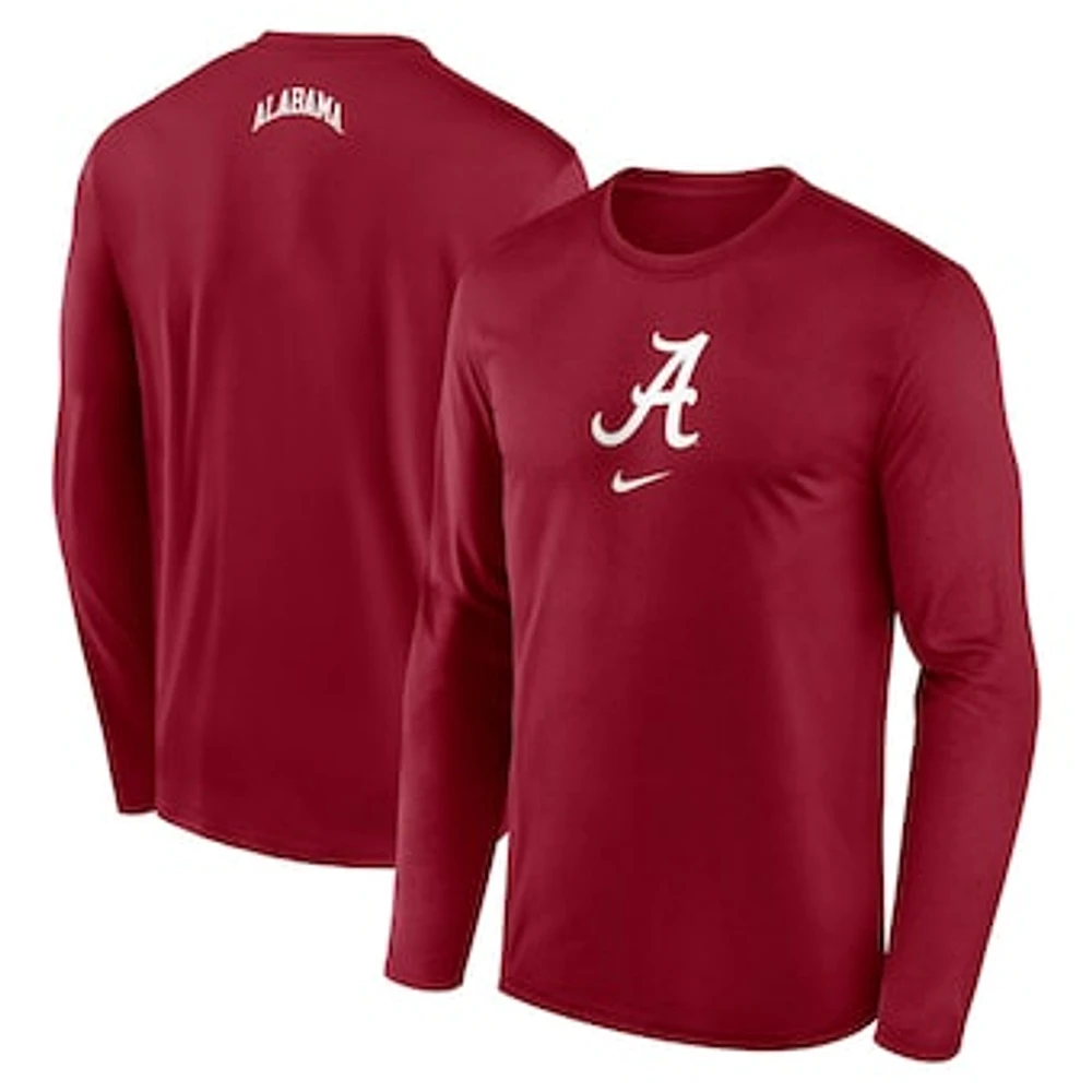 Men's Nike Crimson Alabama Tide On-Court Basketball Shootaround Performance Long Sleeve T-Shirt