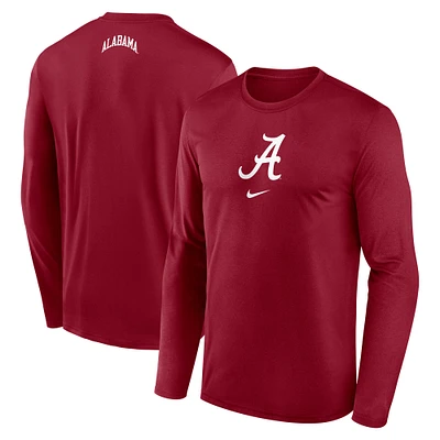 Men's Nike Crimson Alabama Tide On-Court Basketball Shootaround Performance Long Sleeve T-Shirt