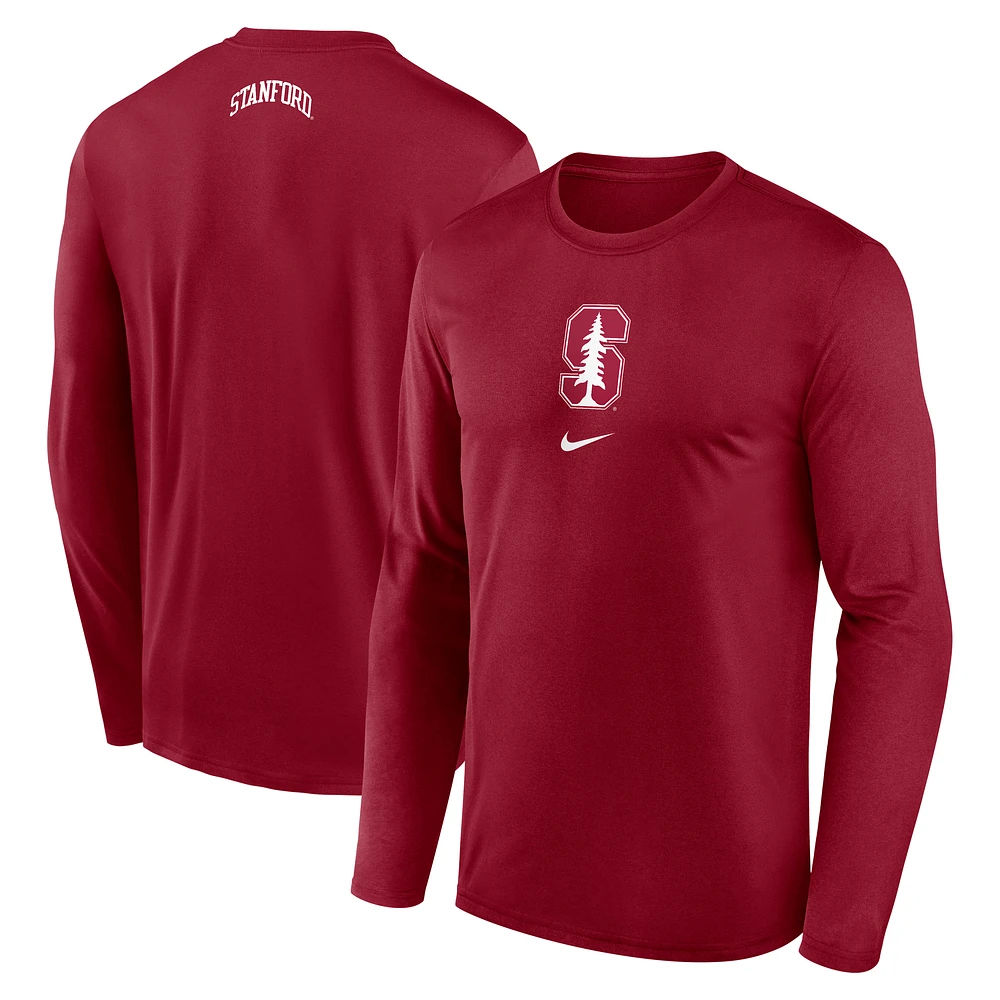 Men's Nike Cardinal Stanford On-Court Basketball Shootaround Performance Long Sleeve T-Shirt