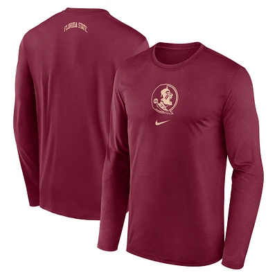 Men's Nike Garnet Florida State Seminoles On-Court Basketball Shootaround Performance Long Sleeve T-Shirt