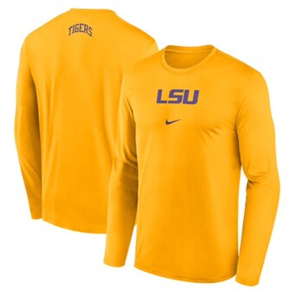 Men's Nike Gold LSU Tigers On-Court Basketball Shootaround Performance Long Sleeve T-Shirt