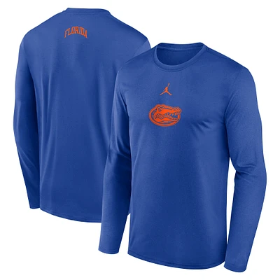 Men's Jordan Brand Royal Florida Gators On-Court Basketball Shootaround Performance Long Sleeve T-Shirt