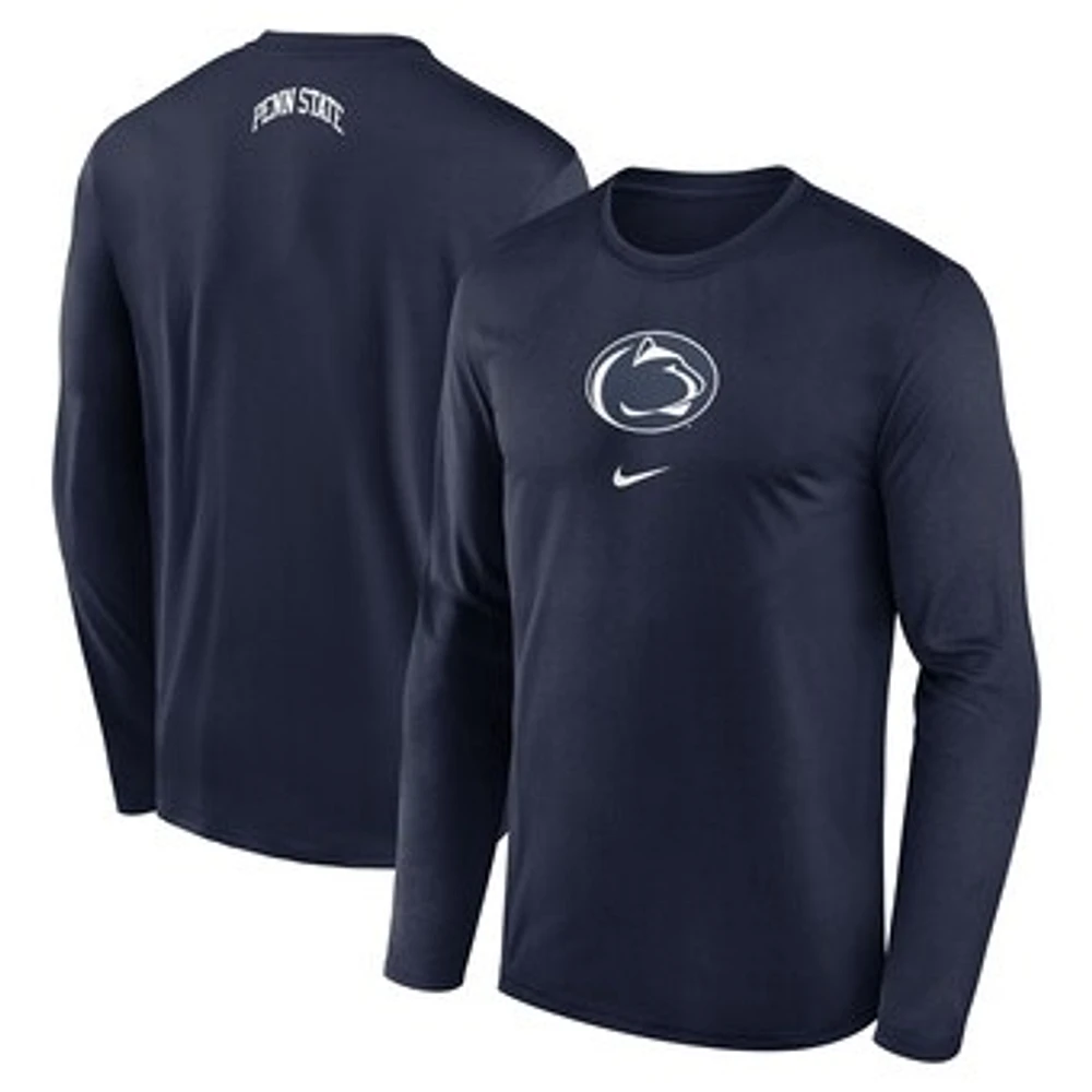 Men's Nike Navy Penn State Nittany Lions On-Court Basketball Shootaround Performance Long Sleeve T-Shirt