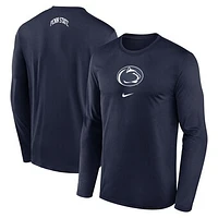 Men's Nike Navy Penn State Nittany Lions On-Court Basketball Shootaround Performance Long Sleeve T-Shirt