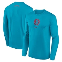 Men's Nike Turquoise Florida State Seminoles On-Court Basketball Shootaround Performance Long Sleeve T-Shirt