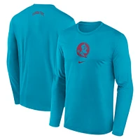 Men's Nike Turquoise Florida State Seminoles On-Court Basketball Shootaround Performance Long Sleeve T-Shirt