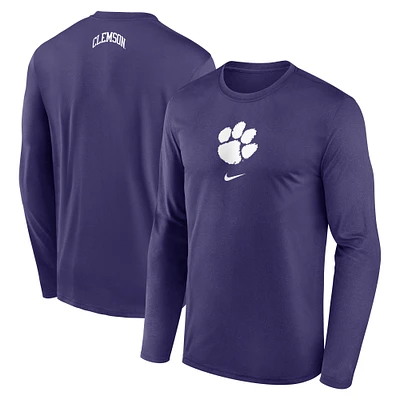 Men's Nike Purple Clemson Tigers On-Court Basketball Shootaround Performance Long Sleeve T-Shirt