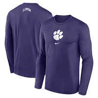 Men's Nike Purple Clemson Tigers On-Court Basketball Shootaround Performance Long Sleeve T-Shirt