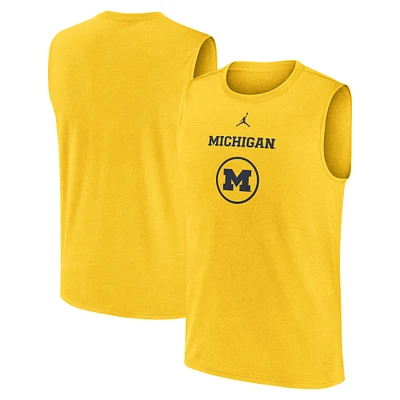 Men's Jordan Brand Maize Michigan Wolverines Basketball Practice Tank