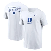 Men's Nike White Duke Blue Devils 2-Hit T-Shirt