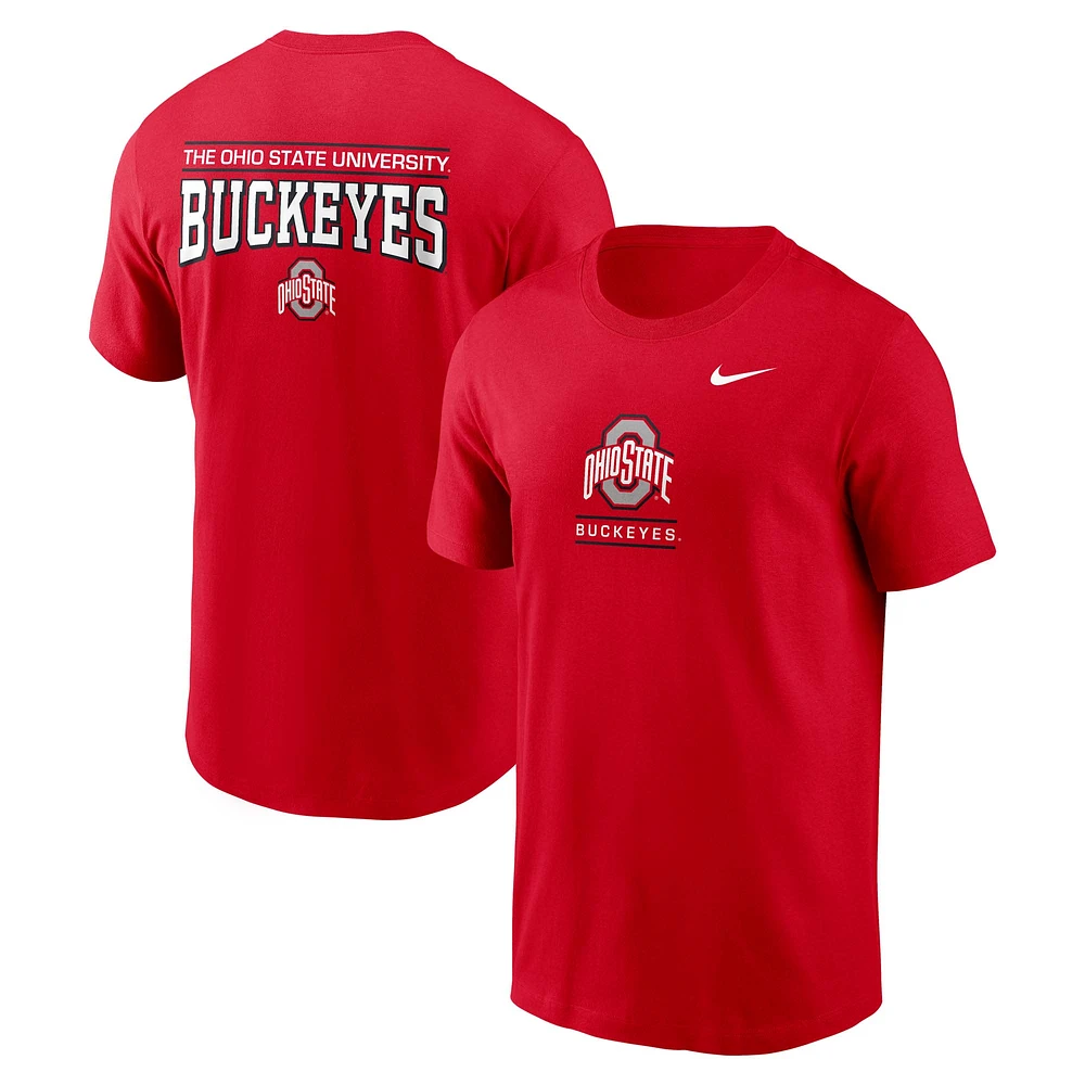 Men's Nike Scarlet Ohio State Buckeyes 2-Hit T-Shirt