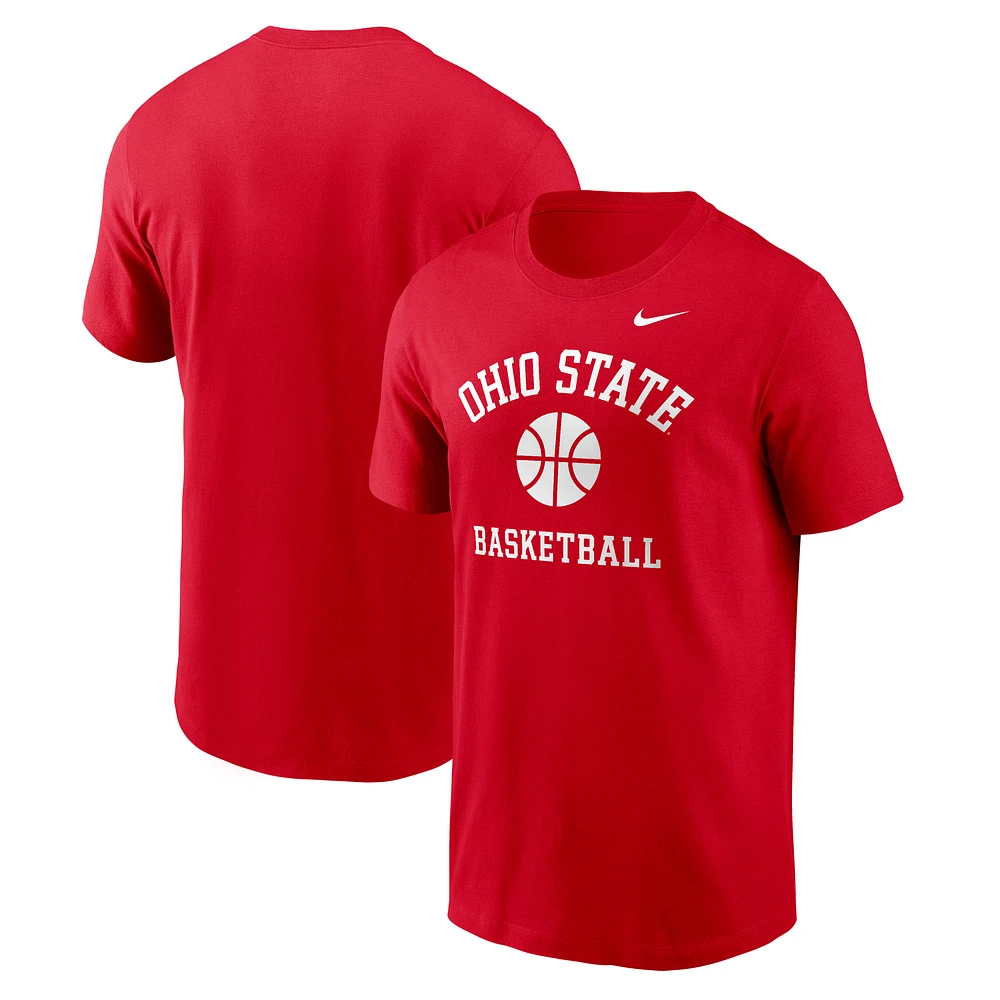 Men's Nike Scarlet Ohio State Buckeyes Basketball Icon T-Shirt