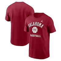 Men's Jordan Brand Crimson Oklahoma Sooners Basketball Icon T-Shirt