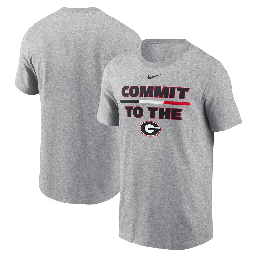 Men's Nike Heather Gray Georgia Bulldogs DNA Lockup T-Shirt