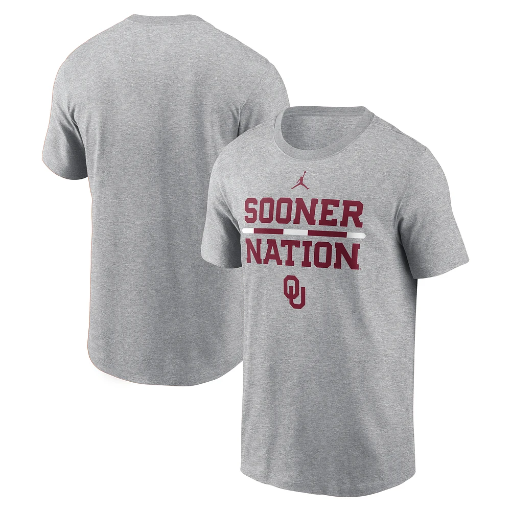 Men's Jordan Brand Heather Gray Oklahoma Sooners DNA Lockup T-Shirt