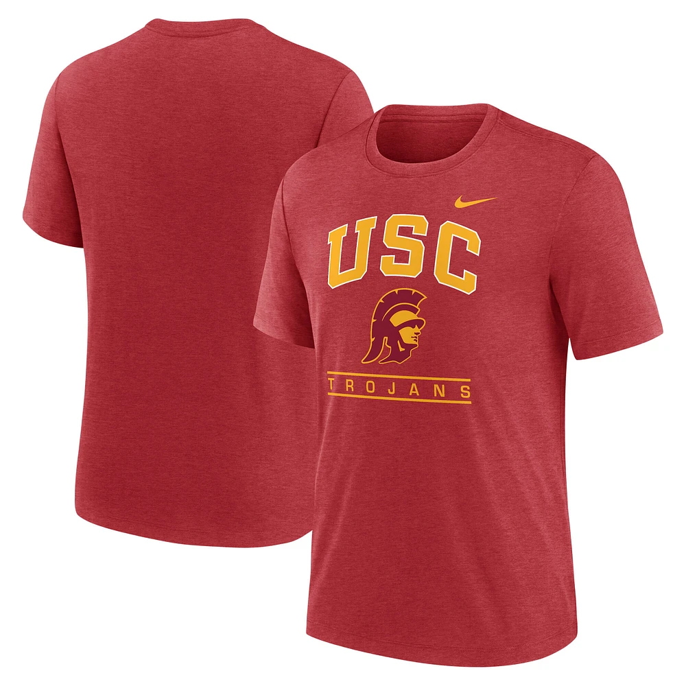 Men's Nike Cardinal USC Trojans Arch Over Logo Tri-Blend T-Shirt