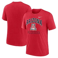 Men's Nike Red Arizona Wildcats Arch Over Logo Tri-Blend T-Shirt