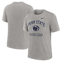 Men's Nike Heather Gray Penn State Nittany Lions Arch Over Logo Tri-Blend T-Shirt