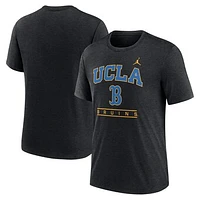 Men's Jordan Brand Black UCLA Bruins Arch Over Logo Tri-Blend T-Shirt