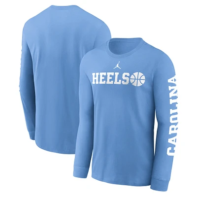 Men's Jordan Brand  Carolina Blue North Tar Heels Basketball Icon Two-Hit Long Sleeve T-Shirt