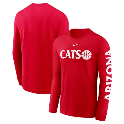 Men's Nike  Red Arizona Wildcats Basketball Icon Two-Hit Long Sleeve T-Shirt