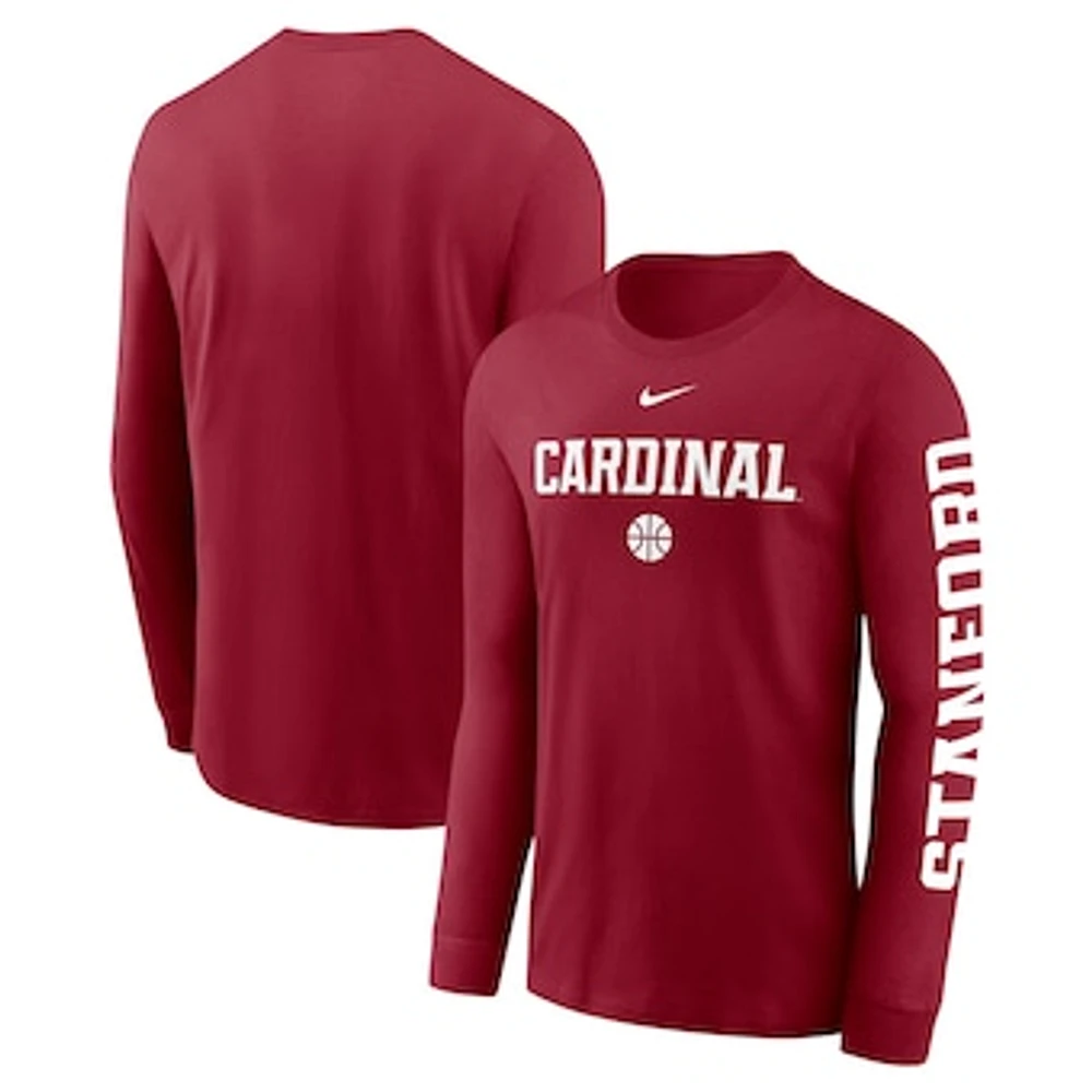 Men's Nike  Cardinal Stanford Basketball Icon Two-Hit Long Sleeve T-Shirt