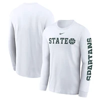 Men's Nike  White Michigan State Spartans Basketball Icon Two-Hit Long Sleeve T-Shirt