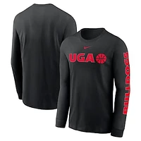 Men's Nike  Black Georgia Bulldogs Basketball Icon Two-Hit Long Sleeve T-Shirt