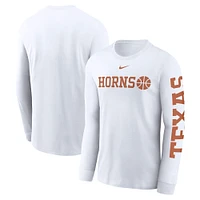 Men's Nike Texas Longhorns Basketball Icon Two-Hit Long Sleeve T-Shirt