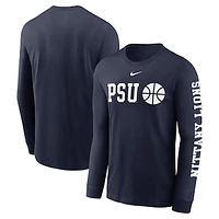 Men's Nike  Navy Penn State Nittany Lions Basketball Icon Two-Hit Long Sleeve T-Shirt