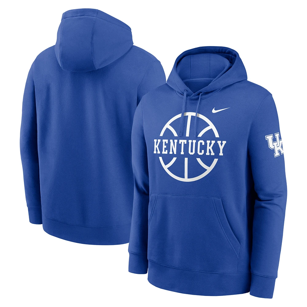 Men's Nike  Royal Kentucky Wildcats Basketball Icon Club Fleece Pullover Hoodie