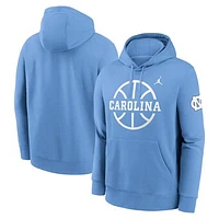 Men's Jordan Brand  Light Blue North Carolina Tar Heels Basketball Icon Club Fleece Pullover Hoodie