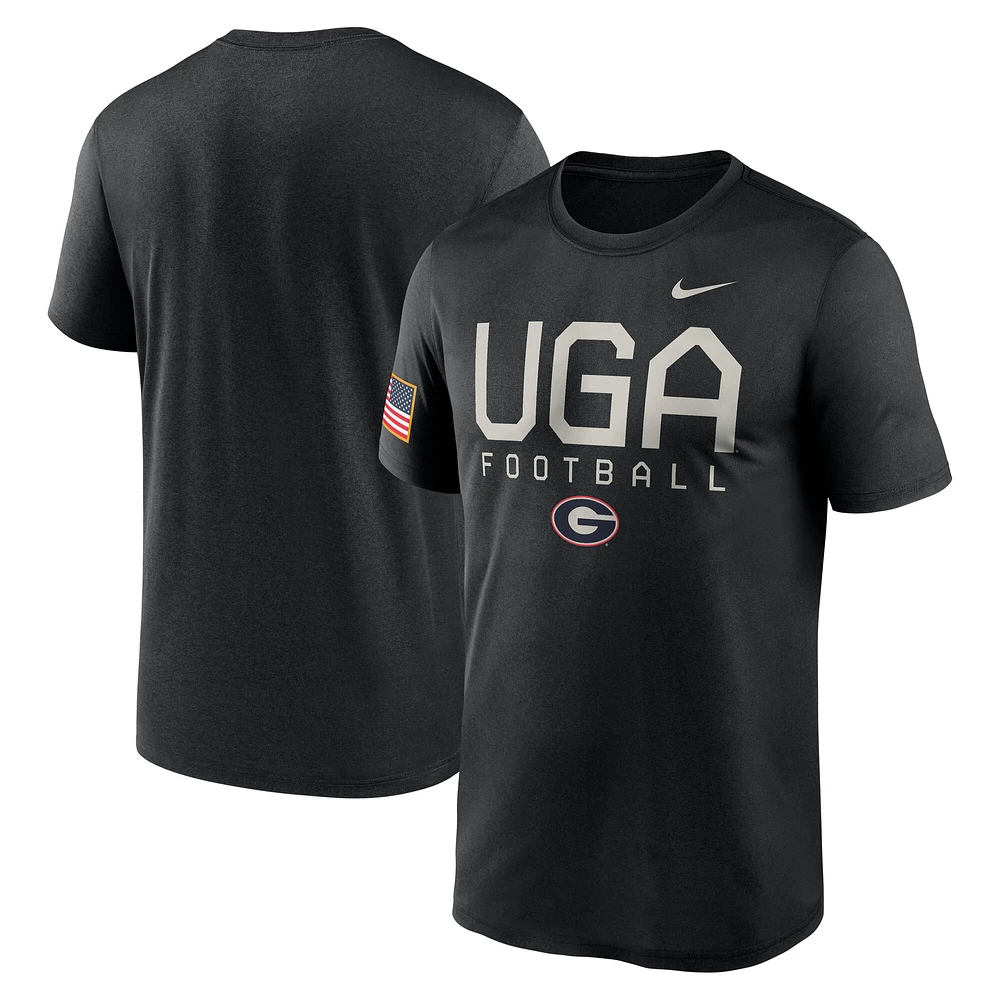 Men's Nike  Black Georgia Bulldogs 2024 Military Appreciation Legend Performance T-Shirt