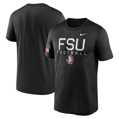 Men's Nike  Black Florida State Seminoles 2024 Military Appreciation Legend Performance T-Shirt