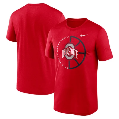 Men's Nike Scarlet Ohio State Buckeyes Recycled Legend Basketball Icon T-Shirt