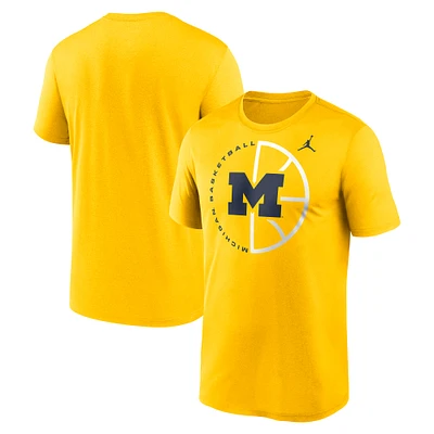 Men's Jordan Brand Maize Michigan Wolverines Recycled Legend Basketball Icon T-Shirt