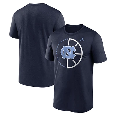 Men's Jordan Brand Navy North Carolina Tar Heels Legend Basketball Icon Performance T-Shirt