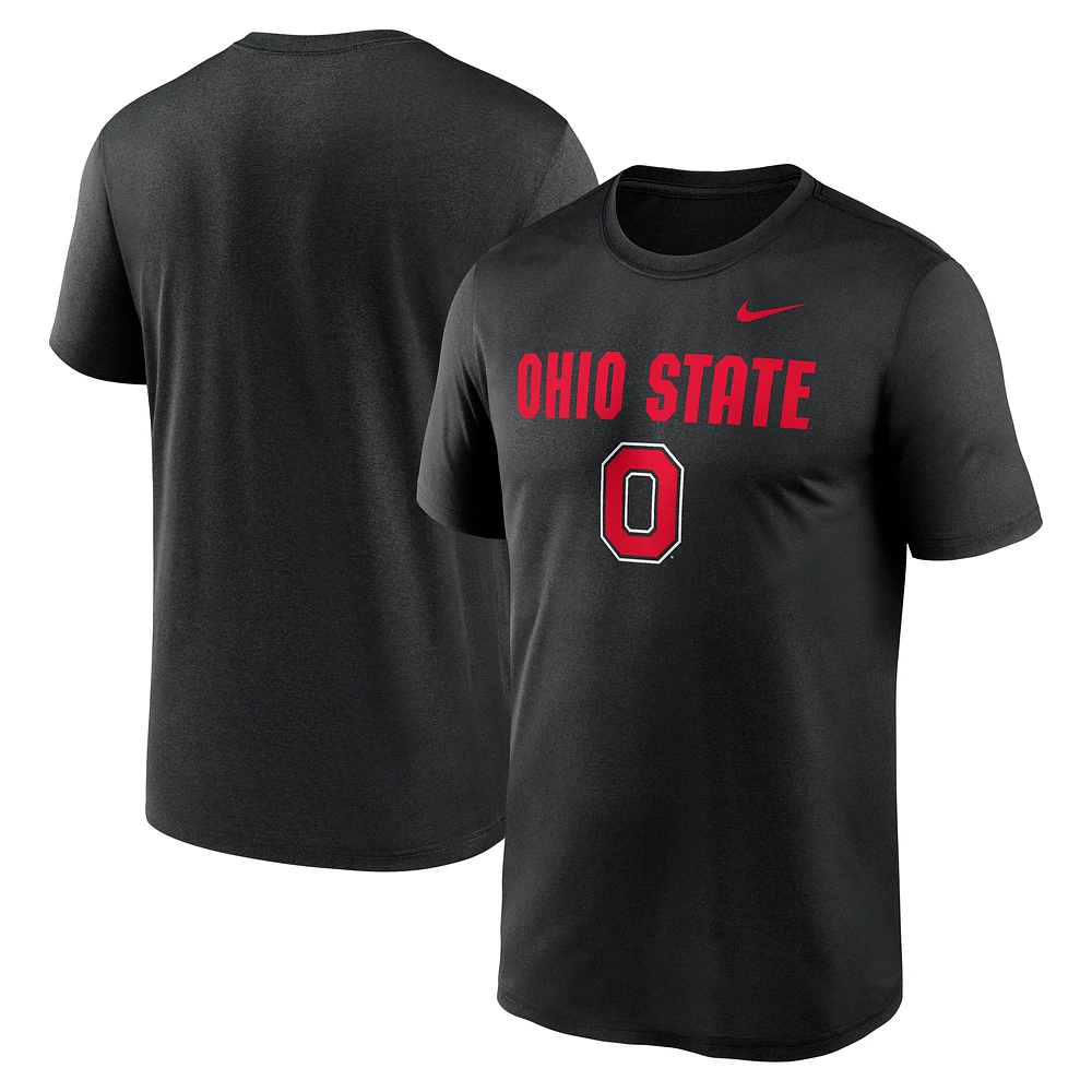 Men's Nike Black Ohio State Buckeyes Lockup Legend Performance T-Shirt