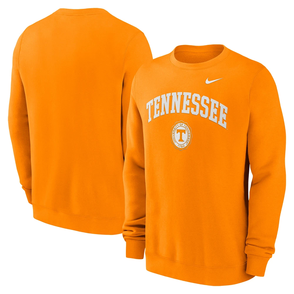 Men's Nike Tennessee Orange Tennessee Volunteers Arched Seal Pullover Sweatshirt