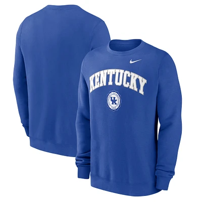 Men's Nike Royal Kentucky Wildcats Arched Seal Pullover Sweatshirt