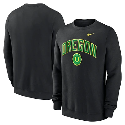 Men's Nike Black Oregon Ducks Arched Seal Pullover Sweatshirt