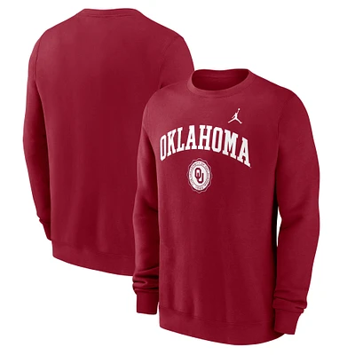 Men's Jordan Brand Crimson Oklahoma Sooners Arched Seal Pullover Sweatshirt