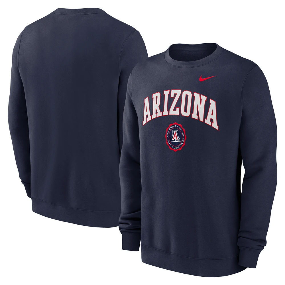 Men's Nike Navy Arizona Wildcats Arched Seal Pullover Sweatshirt