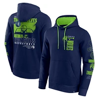 Men's Fanatics Navy Minnesota Timberwolves Game Time Crossover Pullover Hoodie